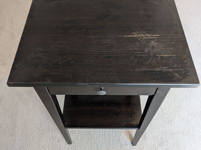 Black nightstand table