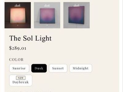 TYKA PRYDE The Sol Light Dusk Gradient Lamp, 40 x 40 inch, Square, US/Canada Plug