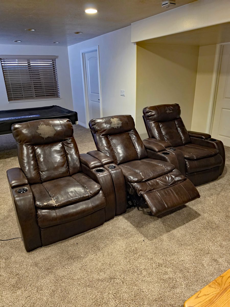 Assorted Used Couches, Recliners, and Home Theater Seating - Free to Good Home