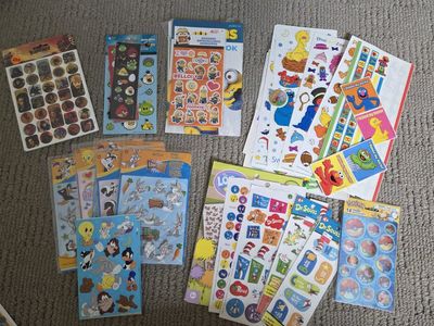 Huge Lot of vintage Cartoon Stickers - Dr. Seuss, Minions, Looney Tunes, Angry Birds, Pokemon & More!