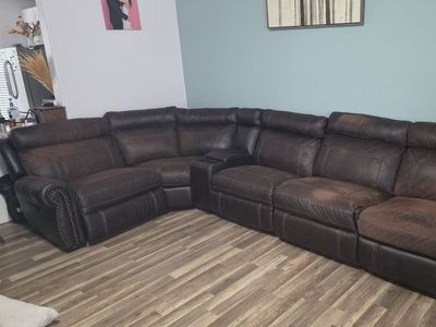 6 piece automatic leather couch