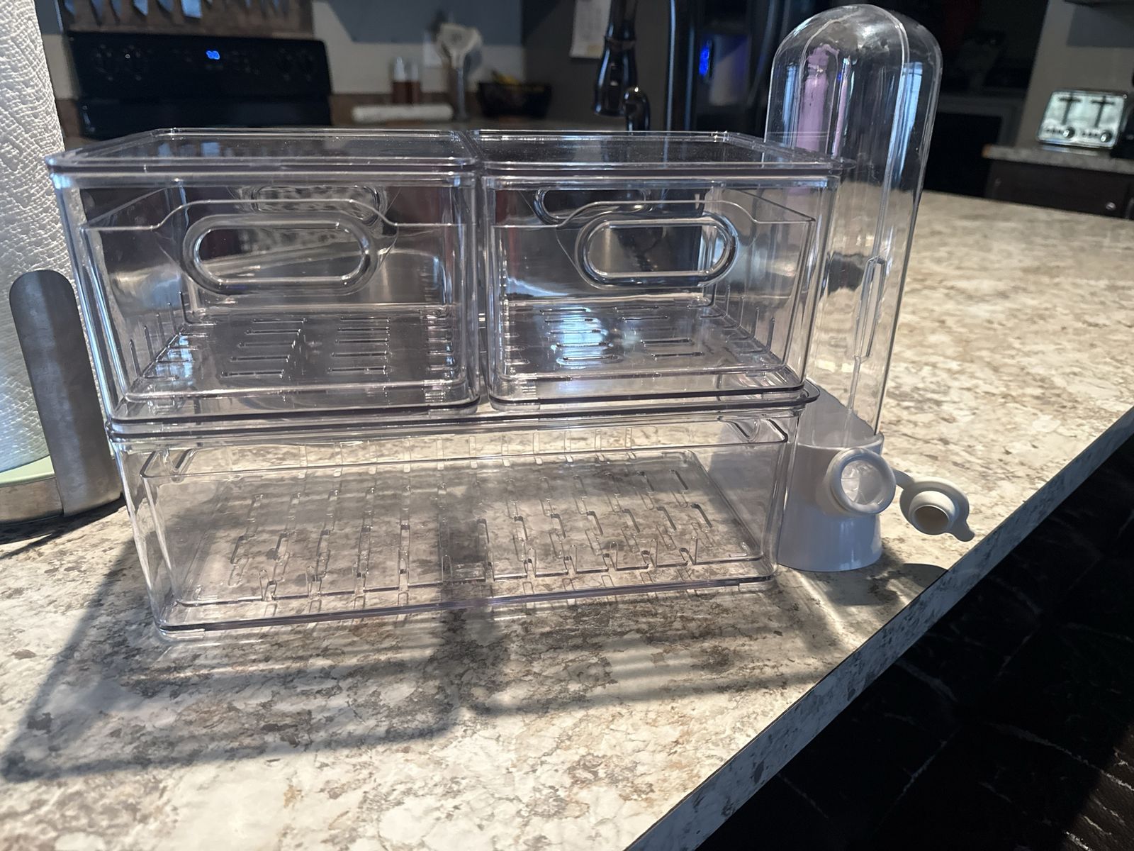 Clear Plastic Fridge Storage Bins and Refrigerator Herb saver