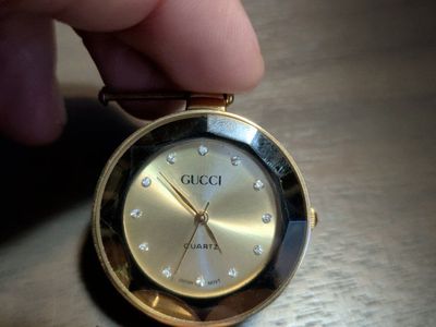 Gucci Gold Toned Quartz Watch with Crystal Accents