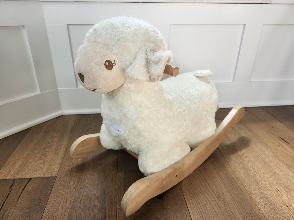 Wooden Rocking Lamb For Baby, Rockin Horse Music