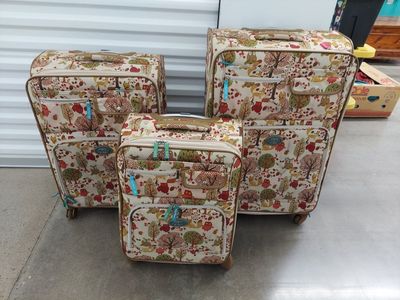Luggage Set 3-Piece Woodland Animals Rolling Suitcases