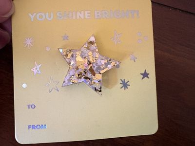 New You Shine Bright Star Pin on a Card