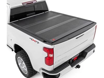 Rough Country Hard Low Profile Tri-Fold Tonneau Cover for Chevy Silverado & GMC Sierra 1500 (2019–2026) – Flush Mount Aluminum B