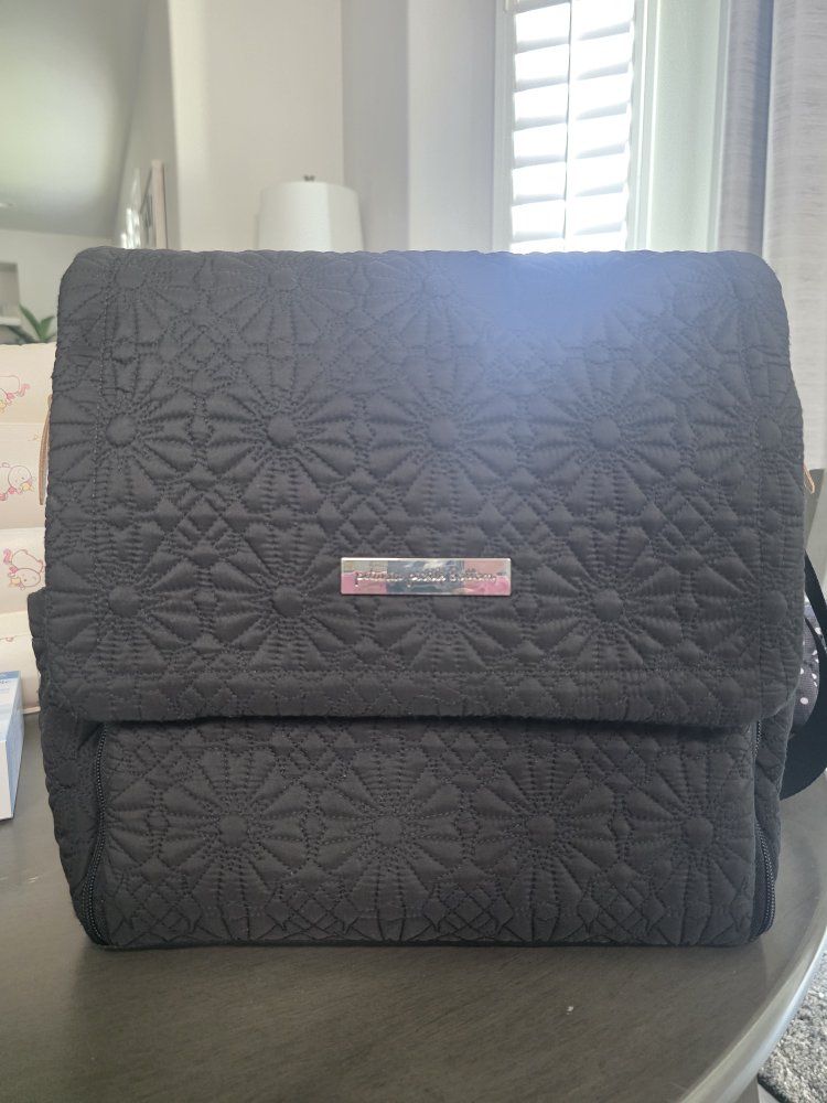 Petunia Pickle Bottom Boxy Backpack Diaper Bag - Black with Stroller Straps