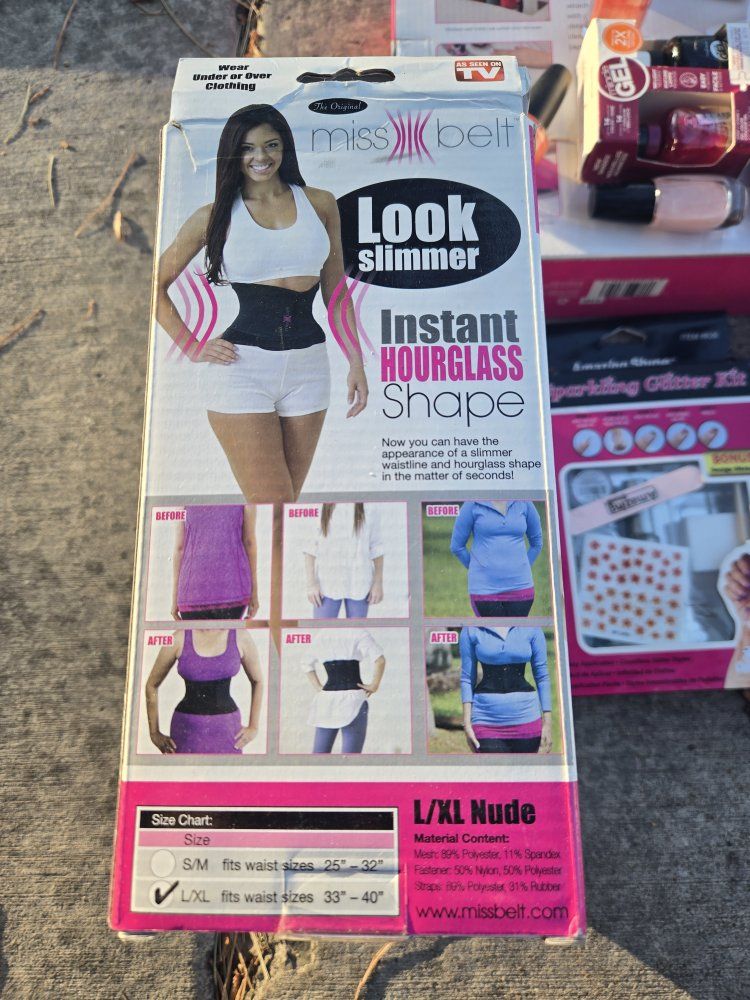 The Original Miss Belt Waist Trainer, L/XL Nude - Instant Hourglass Shape, Fits Waist 33"-40"