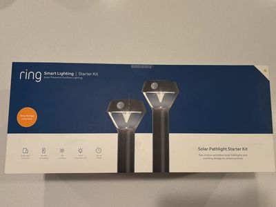 NEW 2 Pack Ring Smart Solar LED Security Path Light Starter Kit