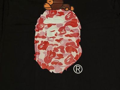 pink print bape shirt
