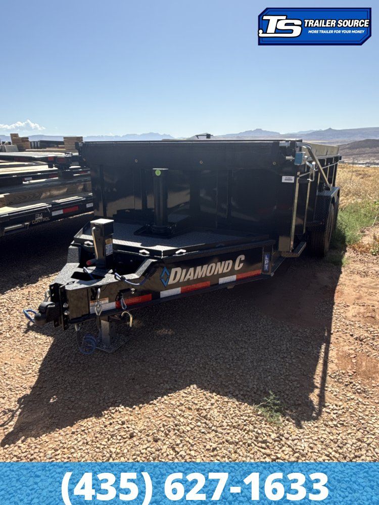 7x14 Diamond C LPT 207 Dump Trailer - 32" Sides - 15.5K GVWR - 14 Ply Tires, Board Brackets, Long Arm Tarp