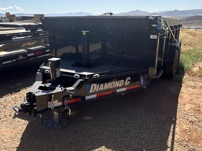 7x14 Diamond C LPT 207 Dump Trailer - 32" Sides - 15.5K GVWR - 14 Ply Tires, Board Brackets, Long Arm Tarp