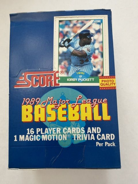1989 Major League Score Baseball Card box