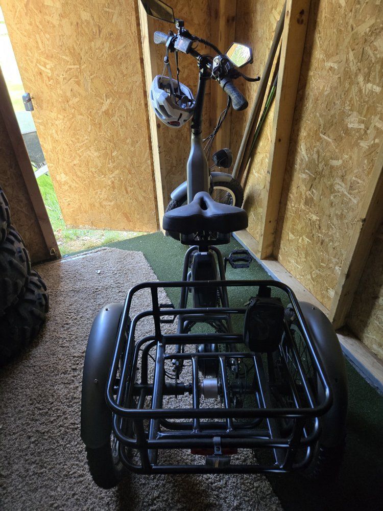Go Best Electric Trike with Rear Cargo Basket - Never ridden, brand new. extra seat. Folds up for easy storage.