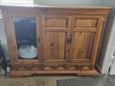 pine credenza hutch