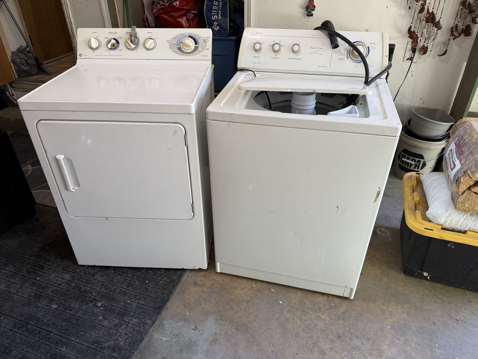 GE dryer and whirlpool washer 