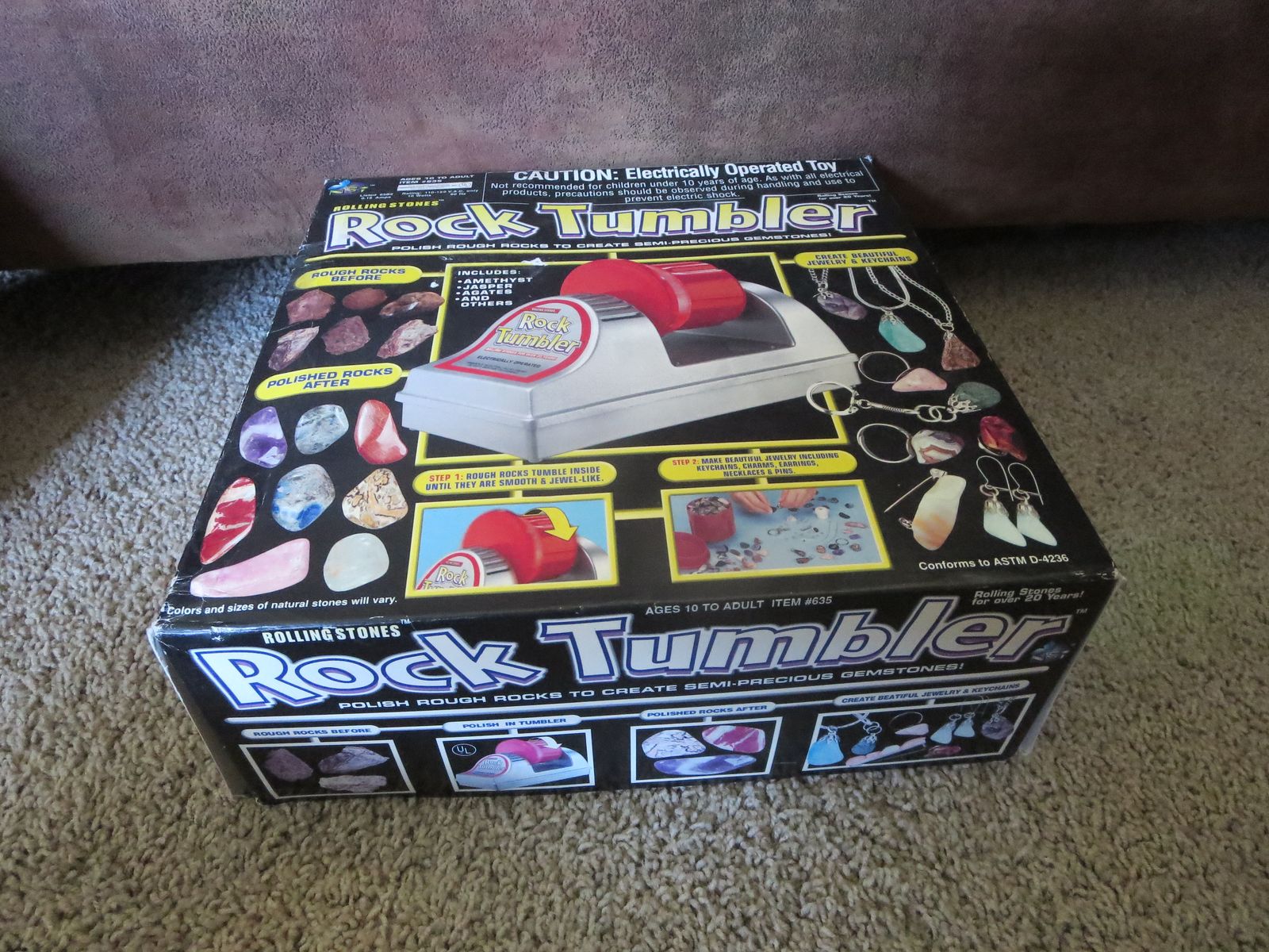 Rock tumbler kit comes with grit & small bag of rocks