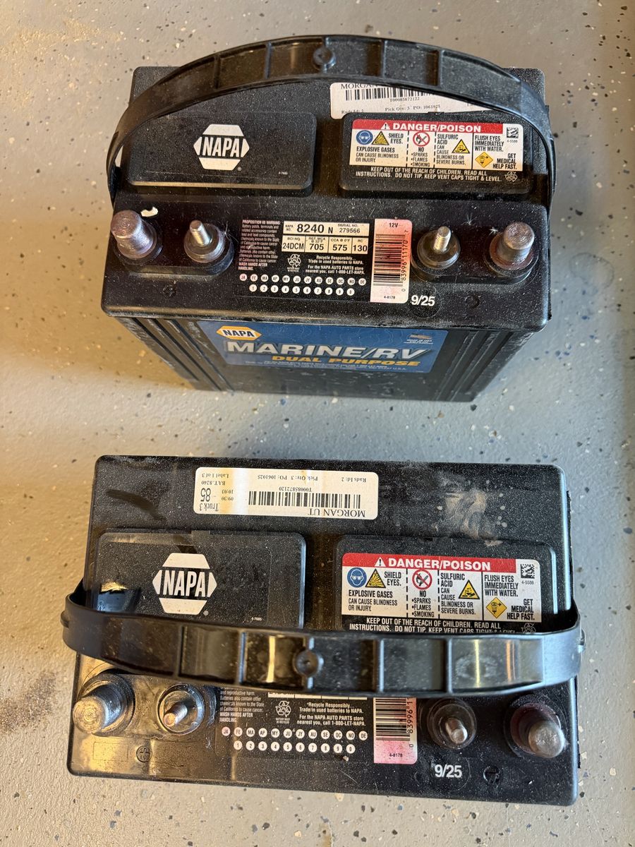 2-12 volt Napa deep cycle batteries