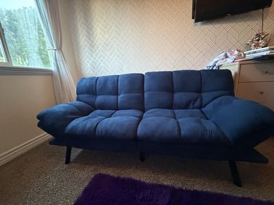 Blue Memory Foam Futon