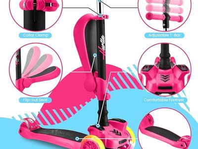 Kids hurtle 3-wheeled scooter
