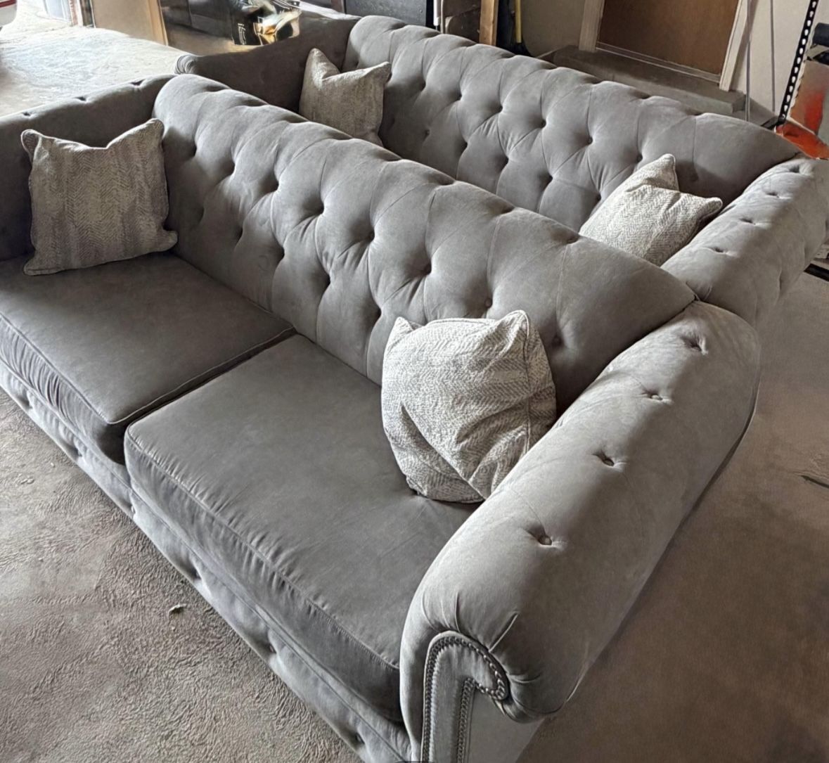 Two Beautiful Gray Couches