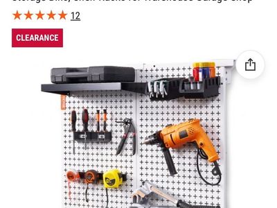 Pegboard Wall Organizer 32" x 32"