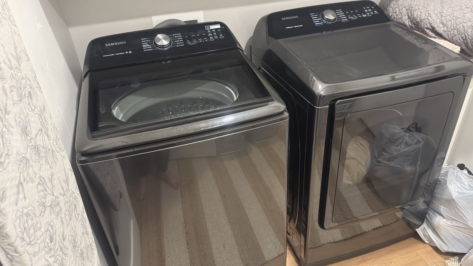 Samsung Black Stainless Washer & Dryer Set - $400