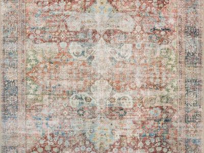 Loloi Loren Collection LQ-14 Brick Multi Area Rug - 7'6" x 9'6" 8x10 rug