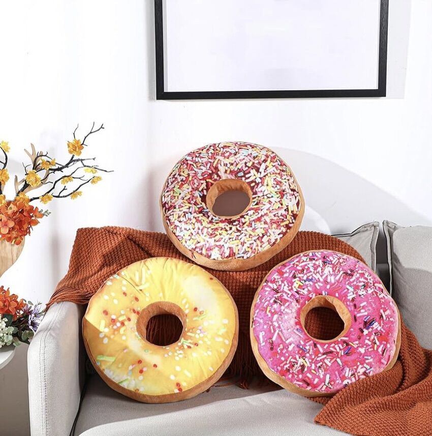 3 Pcs Donut Throw Pillows