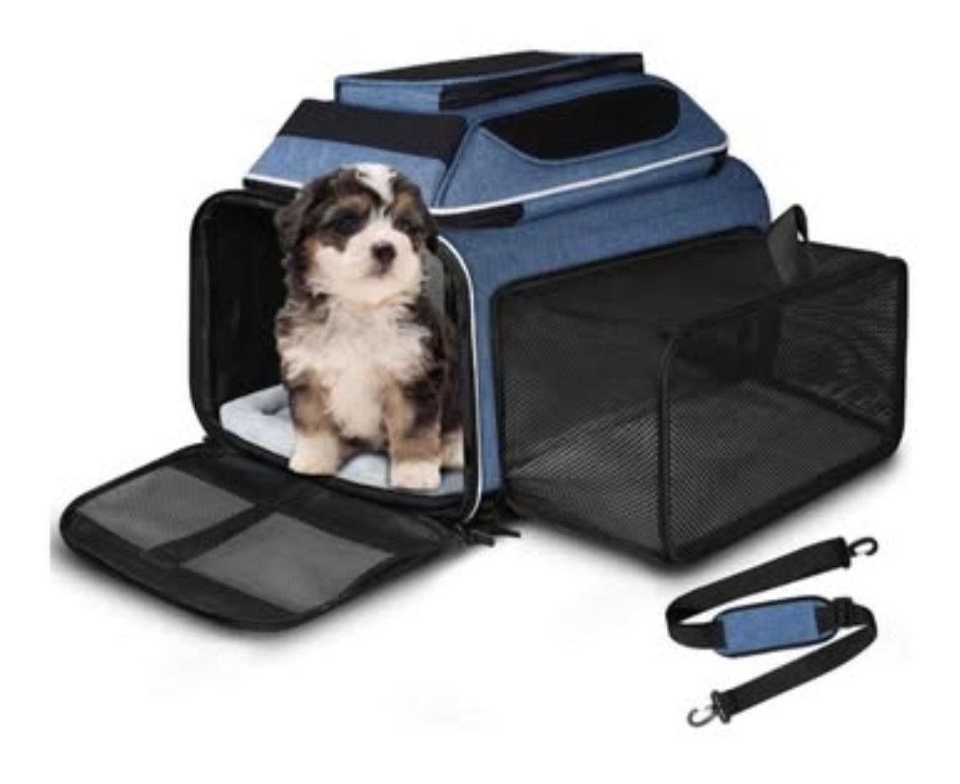 Top and Side Expandable Pet Carrier 18x11x11 Inches