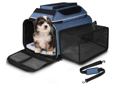 Top and Side Expandable Pet Carrier 18x11x11 Inches