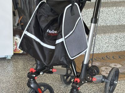 Helios X Move Lightweight Folding Rollator Walker with Seat and Storage Bag, Mobility Aid
