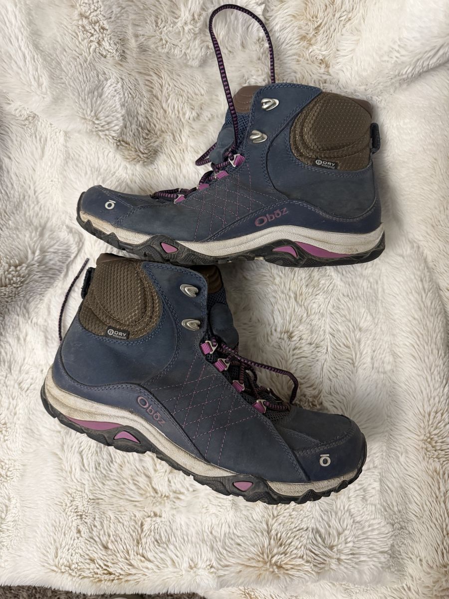 Oboz Waterproof Hiking Boots Blue Brown (purple) Womens Size 8