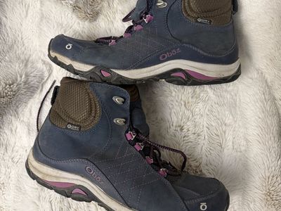 Oboz Waterproof Hiking Boots Blue Brown (purple) Womens Size 8