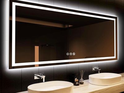 ROOMTEC 55x36 LED Bathroom Mirror with Lights, Vanity Mirror with Front and Backlight