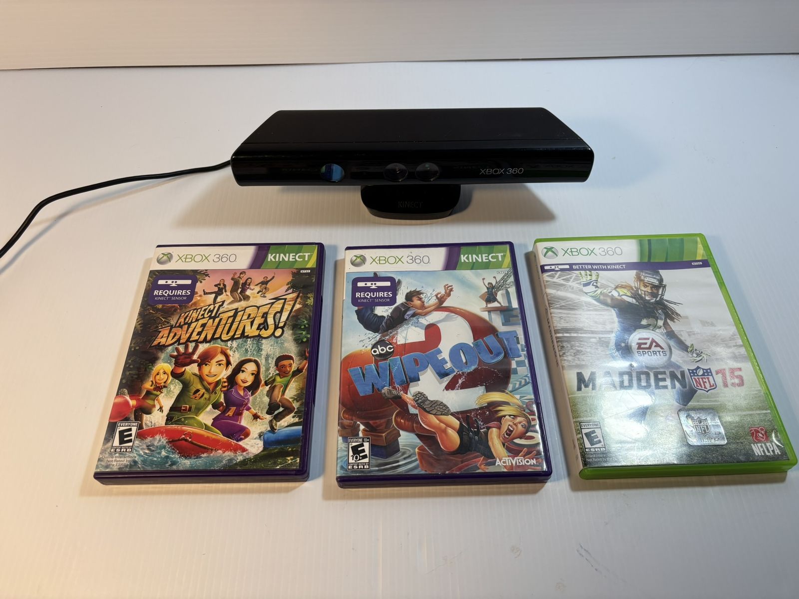 Xbox 360 Kinect motion sensor & 3 games
