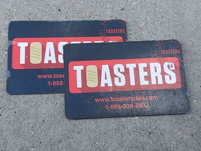 15$ & 25$ toasters deli gift cards