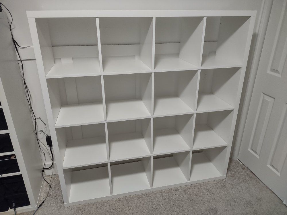 White Kallax Cube Storage Organizer, 4x4 20-Cube Bookshelf, Versatile Display Shelf
