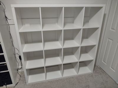 White Kallax Cube Storage Organizer, 4x4 20-Cube Bookshelf, Versatile Display Shelf