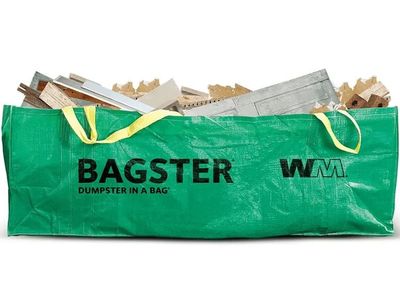 Bagster WM Dumpster in a Bag - 3.3k lbs Capacity, 3 Cubic Yards - For Renovating, Moving, Cleanup