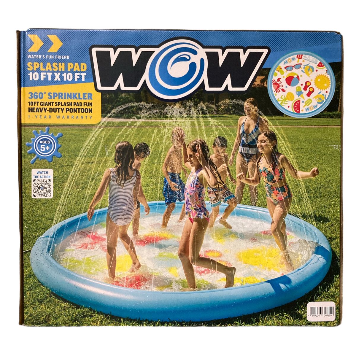 WOW Sports Giant Splash Pad With Sprinklers – 10 FT – Only $20!
