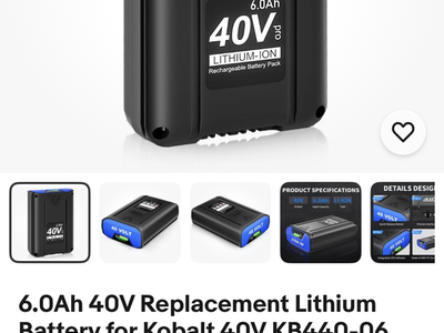 Brand new 40v 6.0 battery 50 dollars