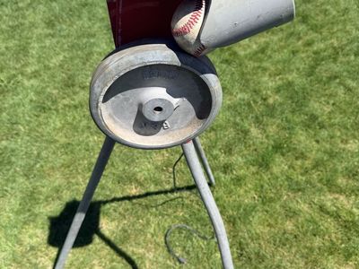 Vintage Baseball Pitching Machine with Tripod Stand