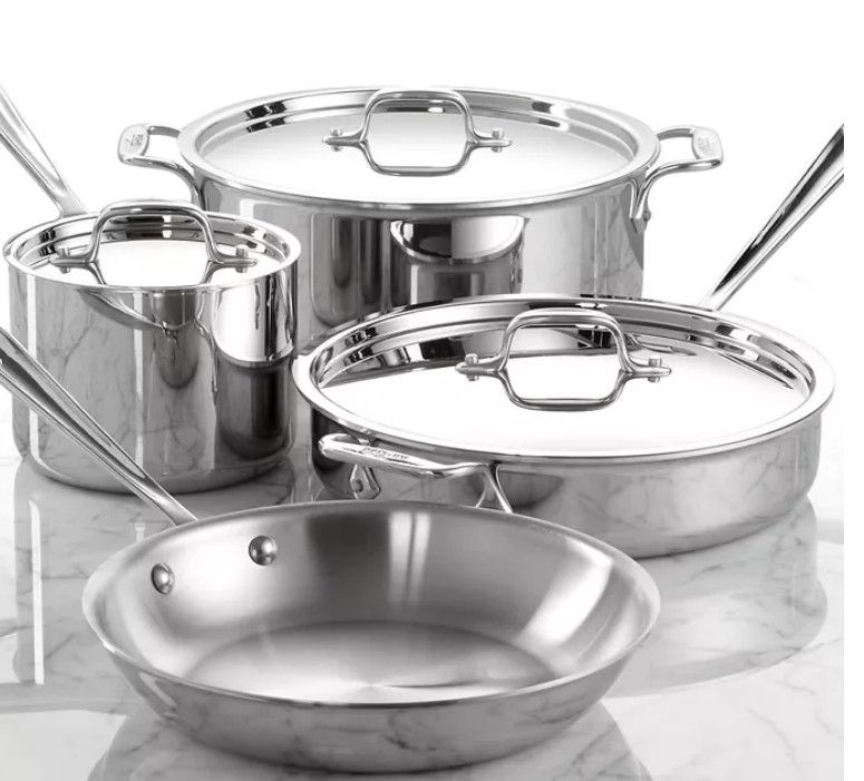 All-Clad D3 3-Ply Stainless Steel Cookware Set - 7-P
