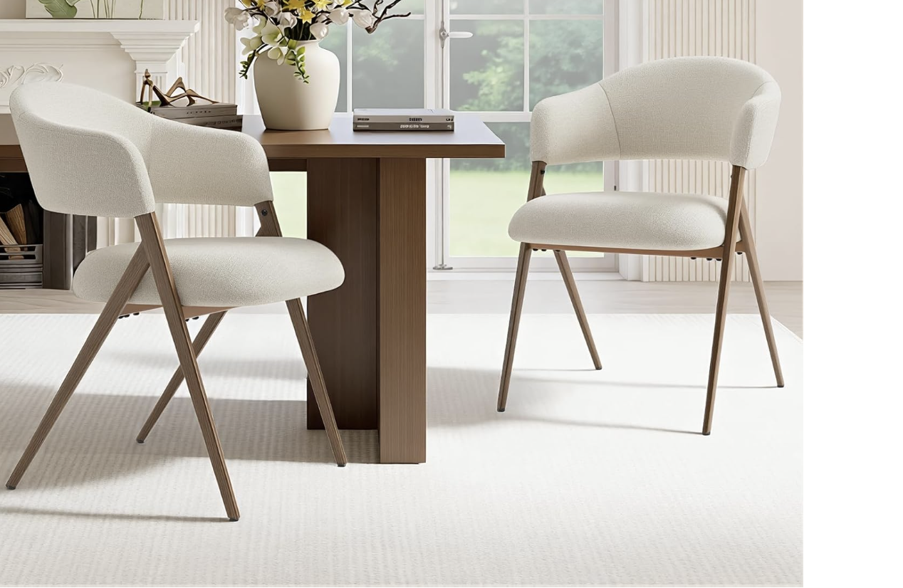 New in Box Set of 2, Fabric Upholstered Dining Room Kitchen