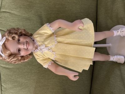 Large Vintage Shirley Temple Style Doll w/ Stand – Collectible