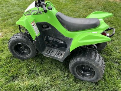 2022 Kawasaki KFX50 Green 90cc ATV Quad - Kids Off-Road Vehicle, Excellent Condition