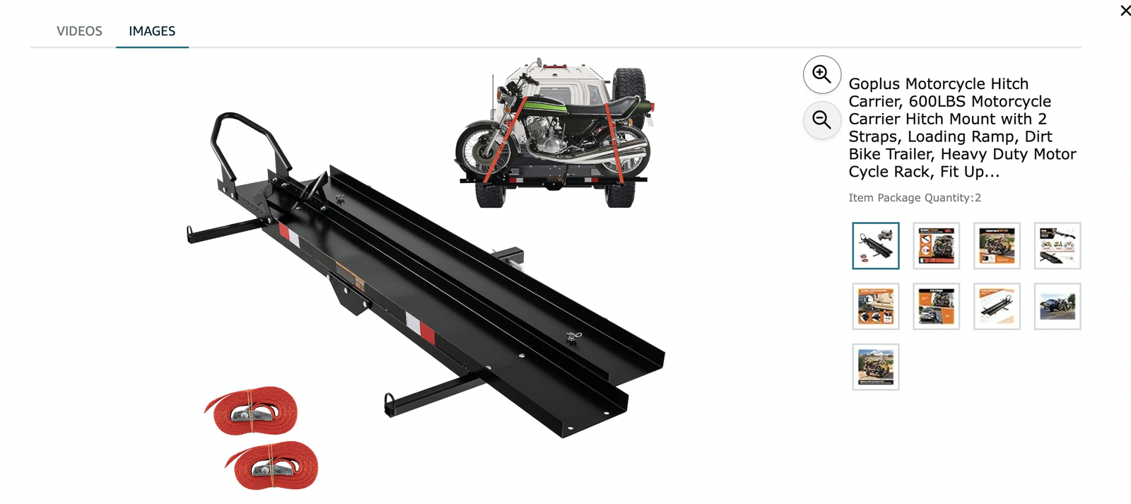 Goplus Motorcycle Hitch Carrier 600lb