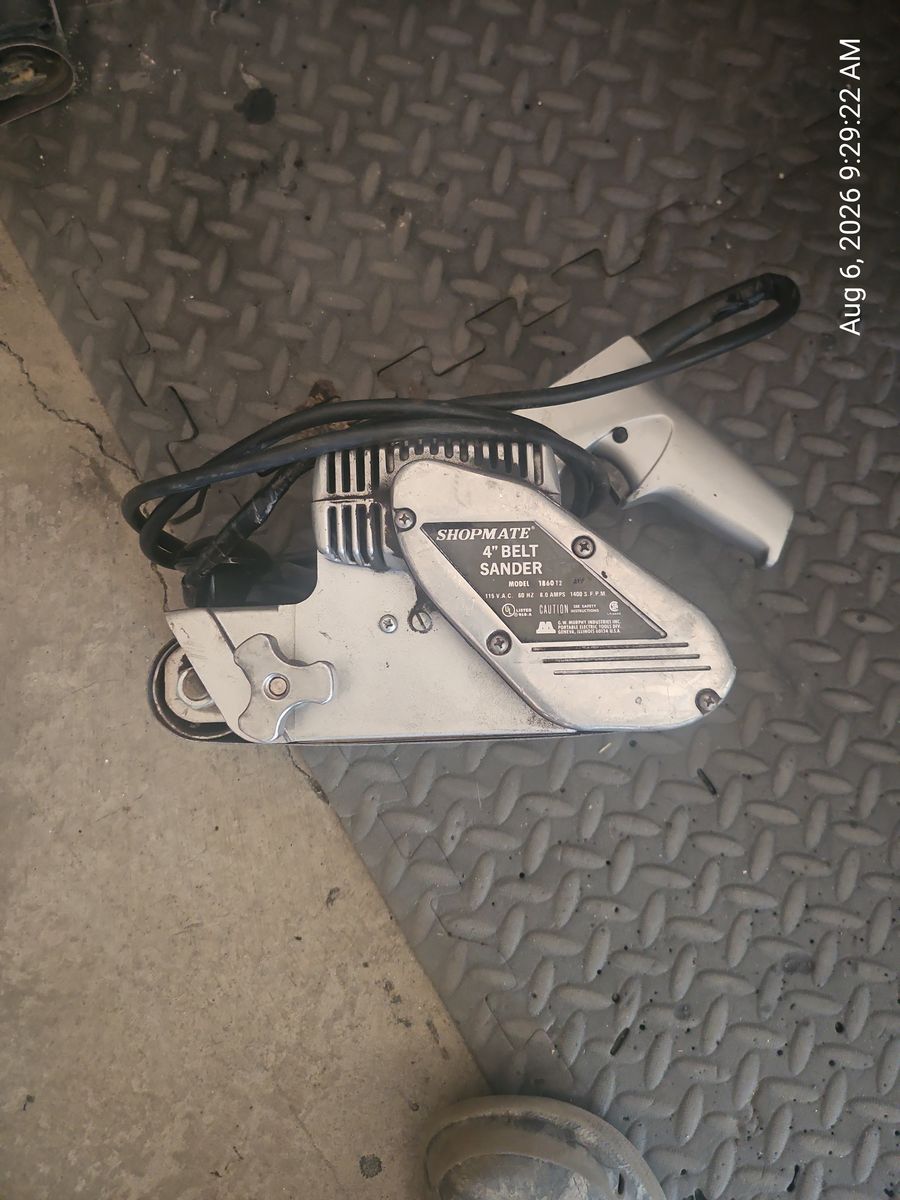 Vintage Shopmate 4" Belt Sander Model 1860 T2 Heavy Duty Metal Body Corded